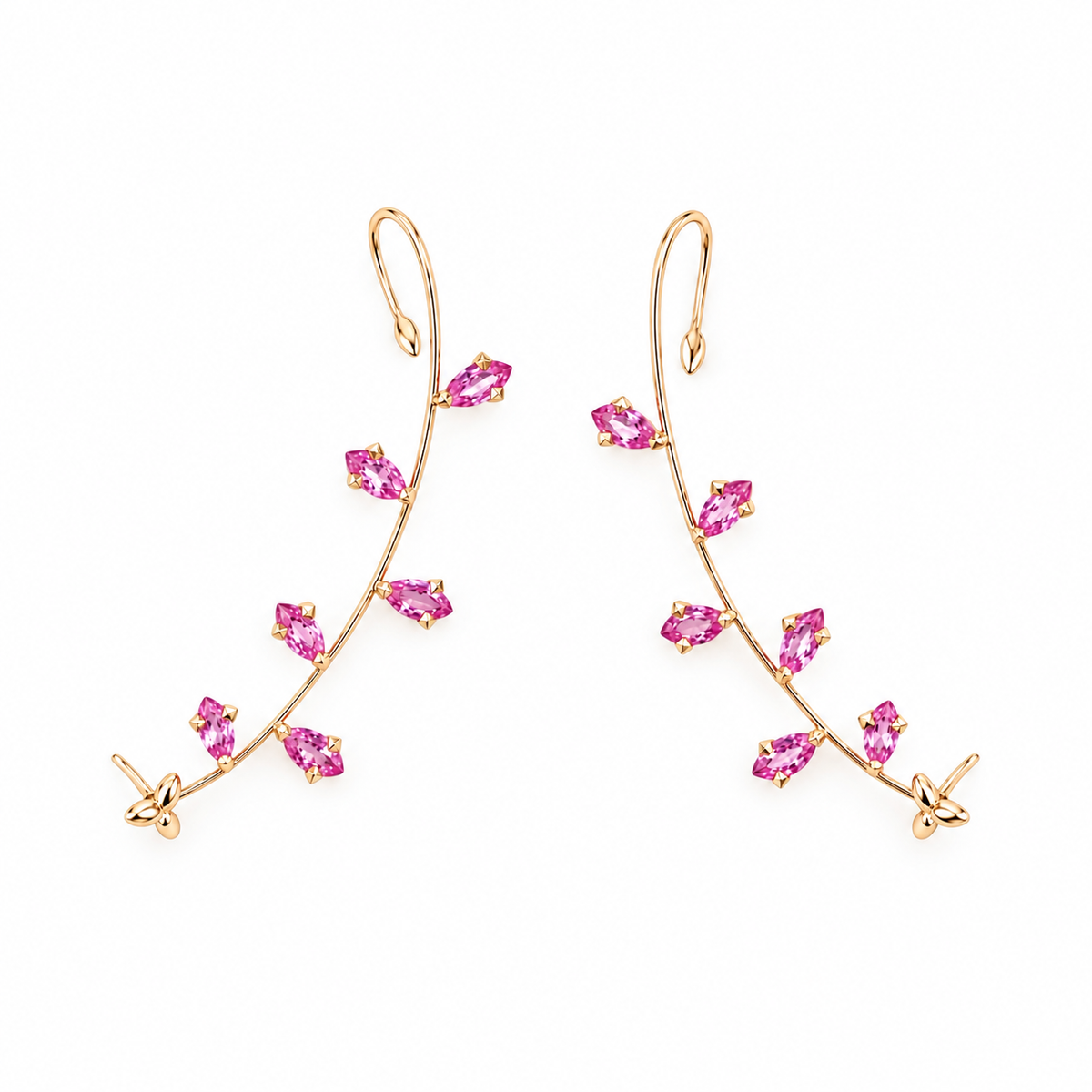 Vajra Pink Petal Marquise Ear Cuff