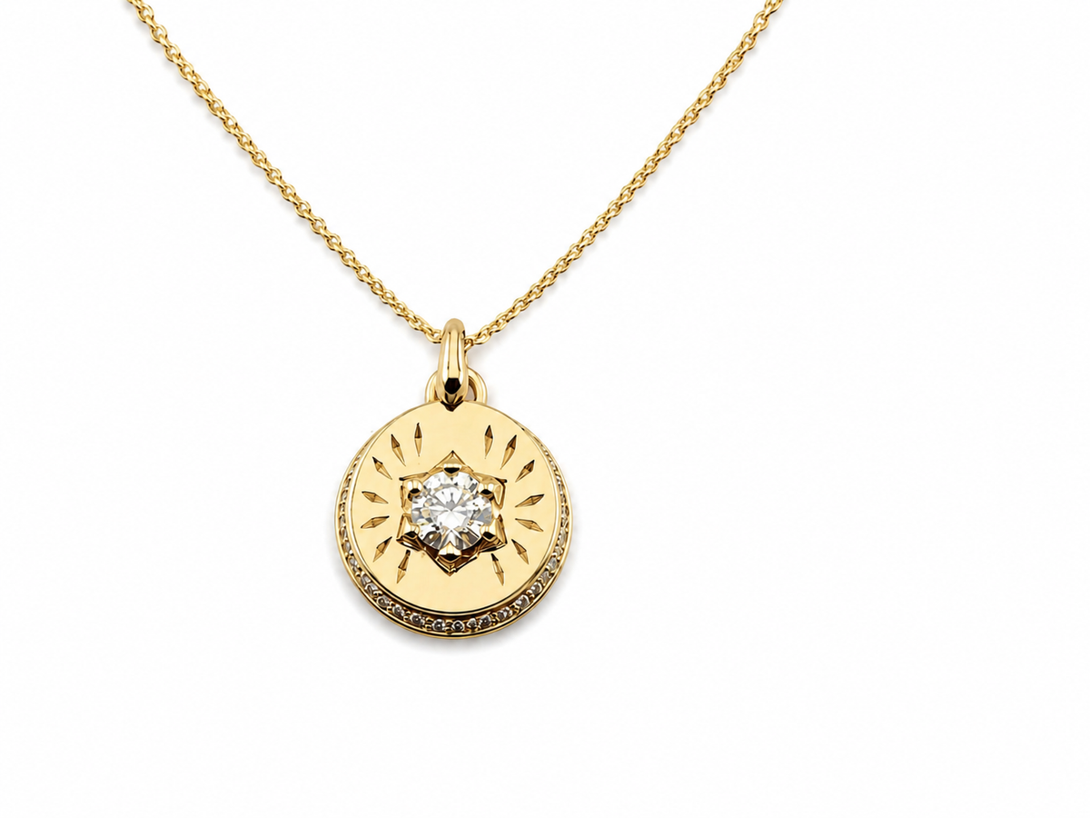 CHAMAK DIAMOND DISK PENDANT