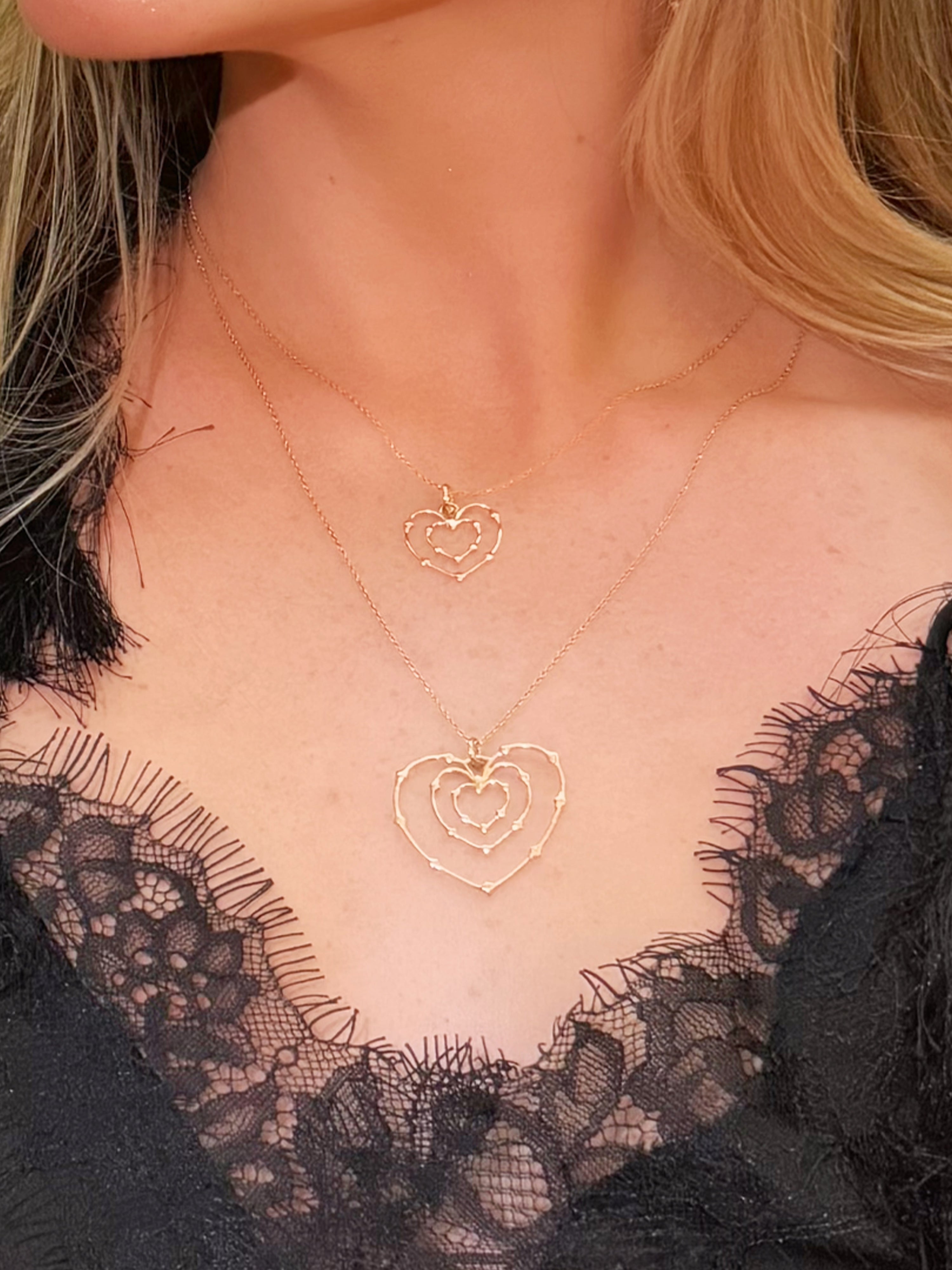 Rani Double Heart of Thorns Pendant