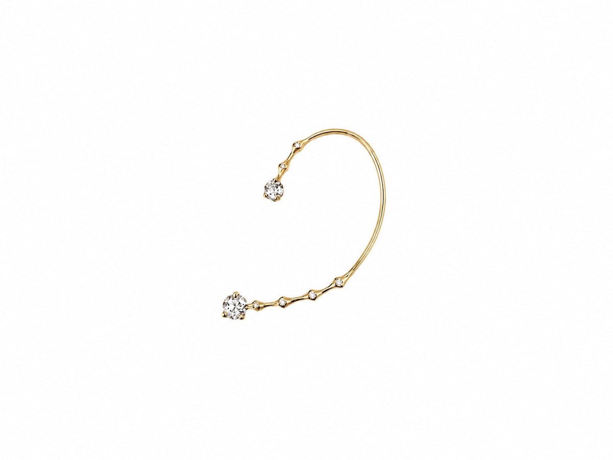 Vajra Diamond & White Topaz Ear Cuff