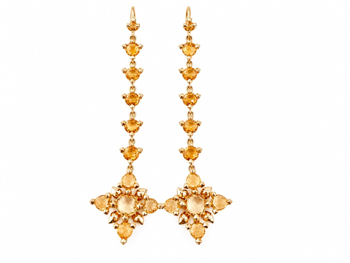 Raj Citrine Petal Drop Earrings