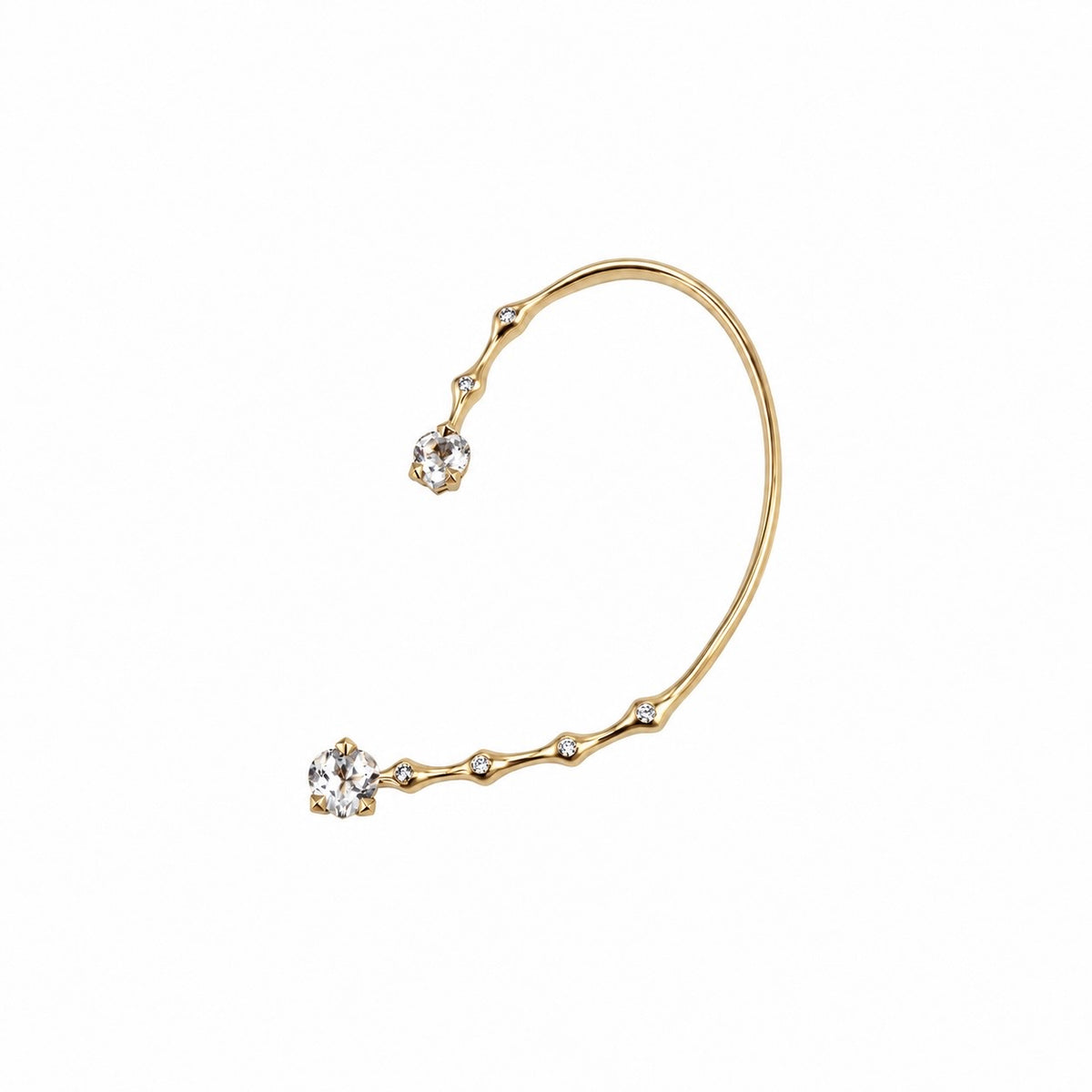 Vajra Diamond & White Topaz Ear Cuff