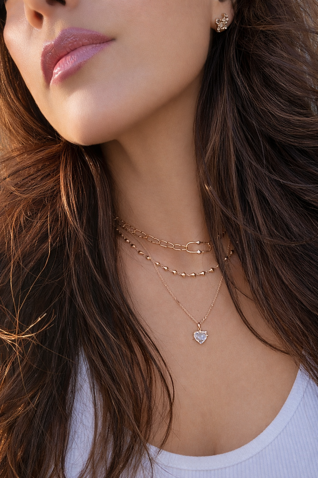 Virasat White Topaz Heart Necklace