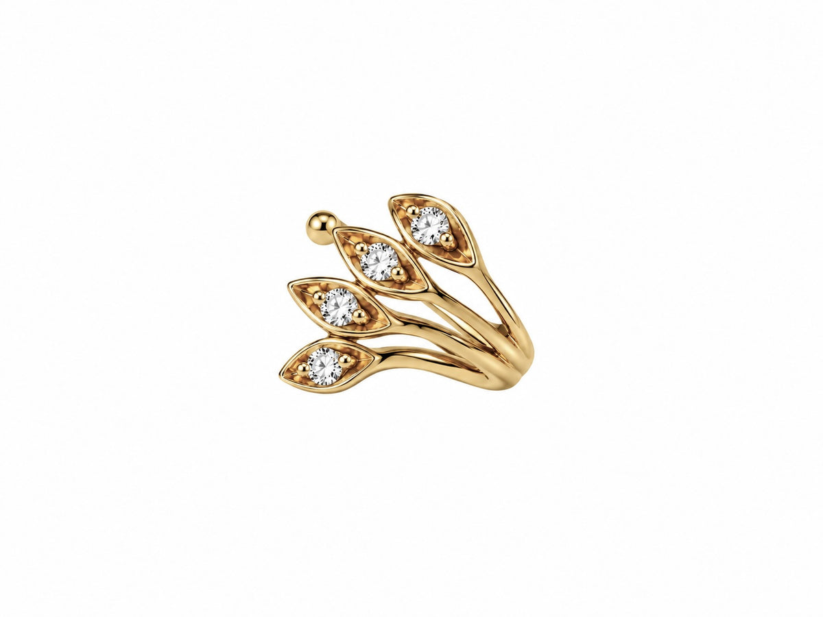 Vajra Diamond Petal Ear Cuff