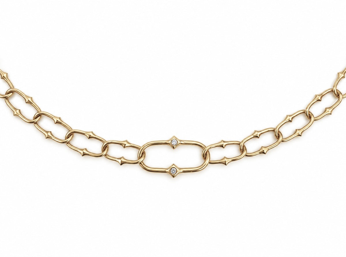 Rani Thorn Link Necklace with Diamonds