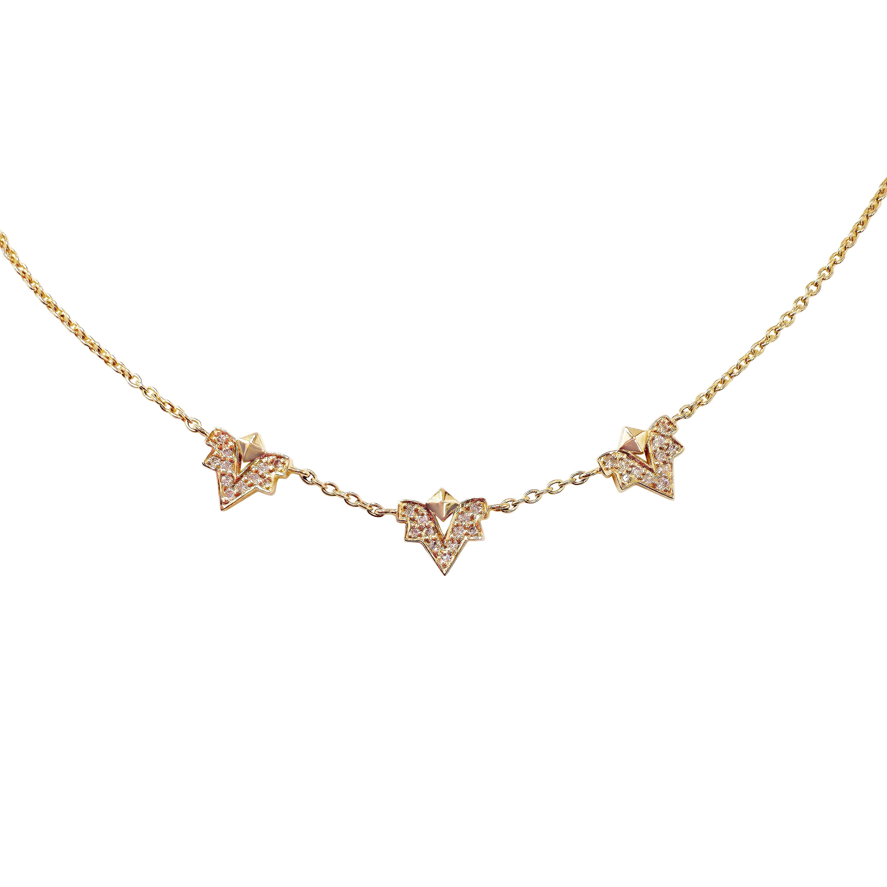 Virasat Three Crown Station Necklace