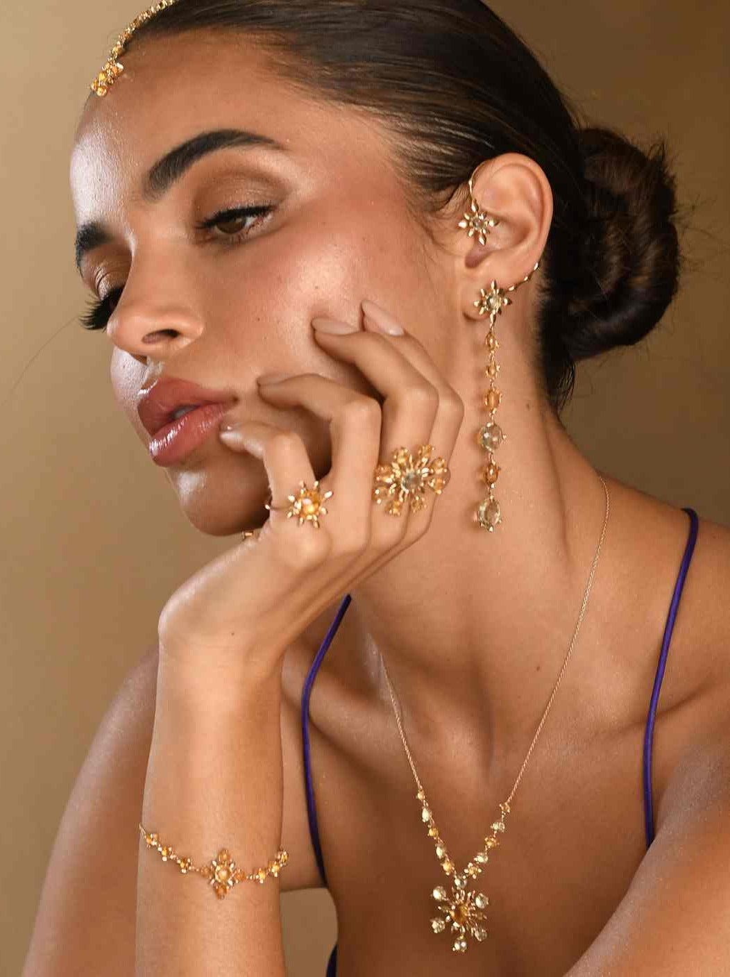 Raj Petal Cascade Earring