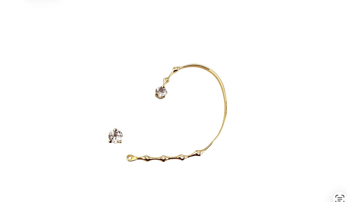 Vajra Diamond & White Topaz Ear Cuff