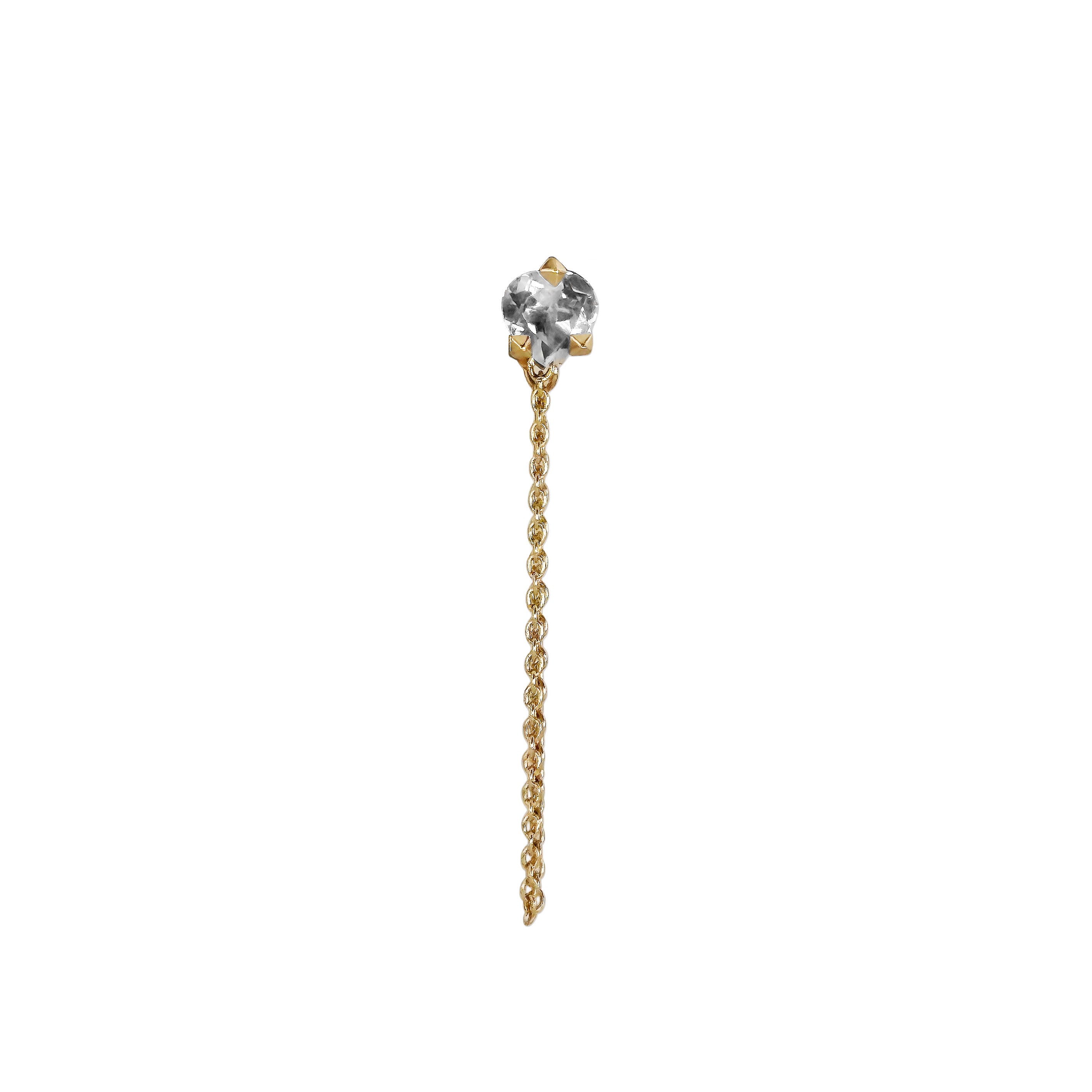 Vajra Small Heart Stud with Chain