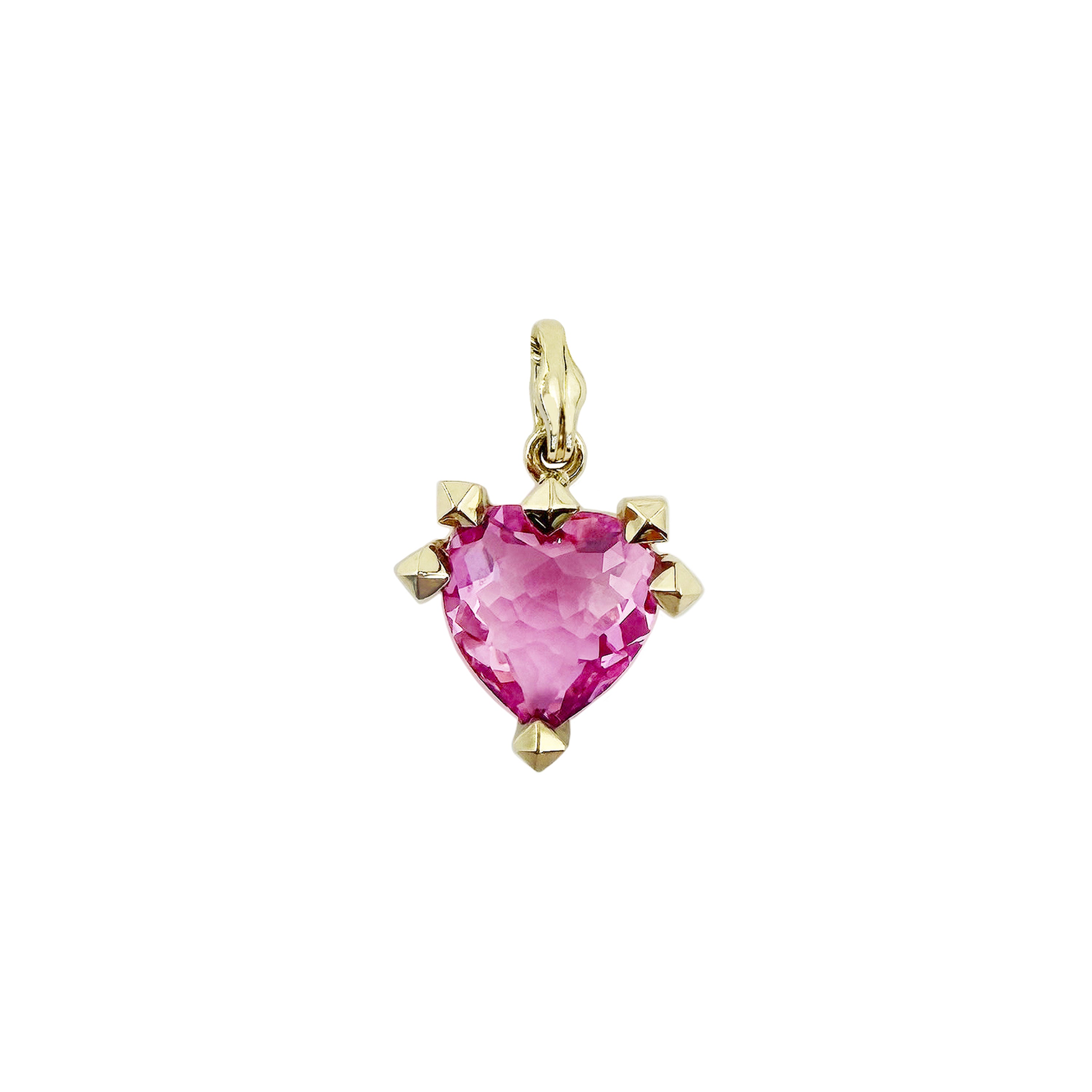 Virasat Pink Gemstone Heart Charm