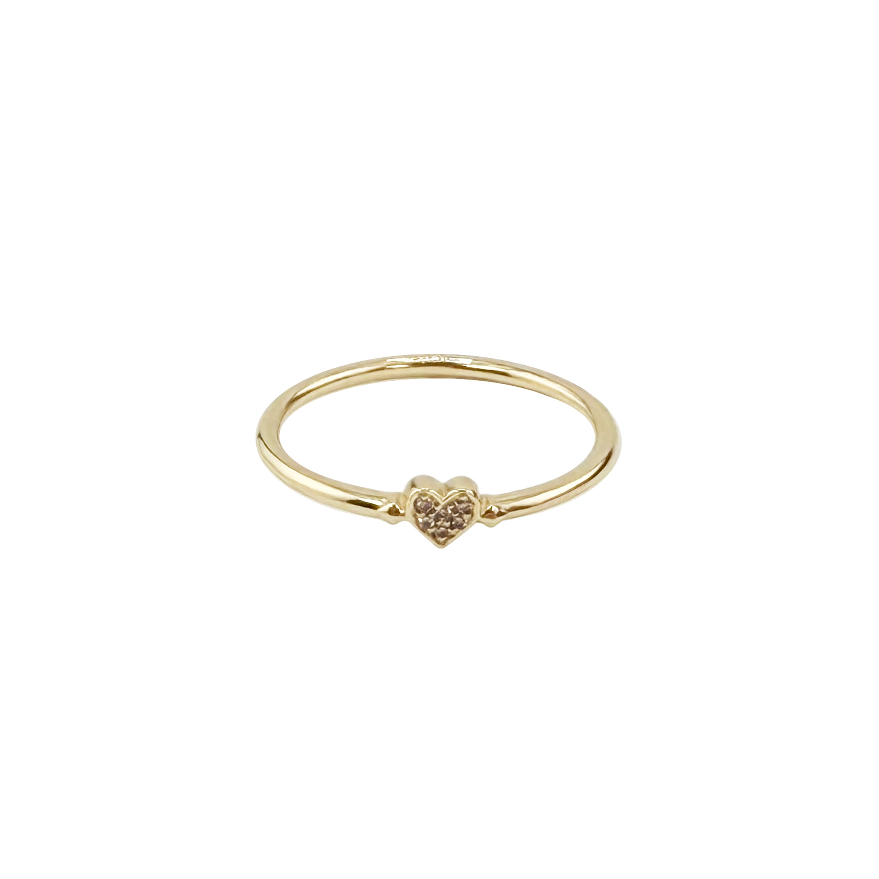 Vajra Pave Heart Pinky Ring