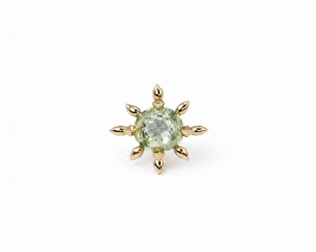 Raj Green Amethyst Petite Flower Ring