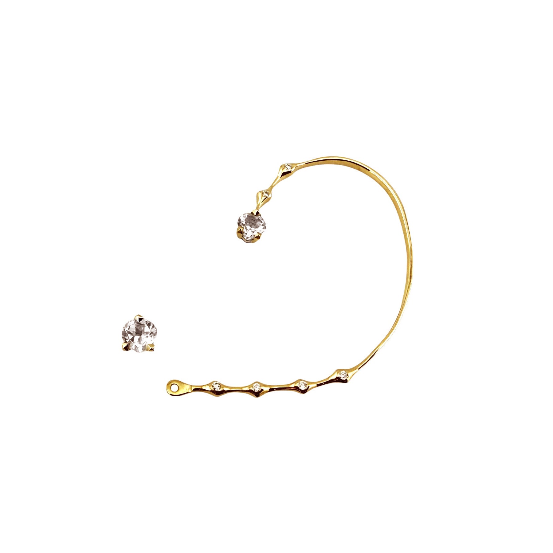 Vajra Diamond & White Topaz Ear Cuff