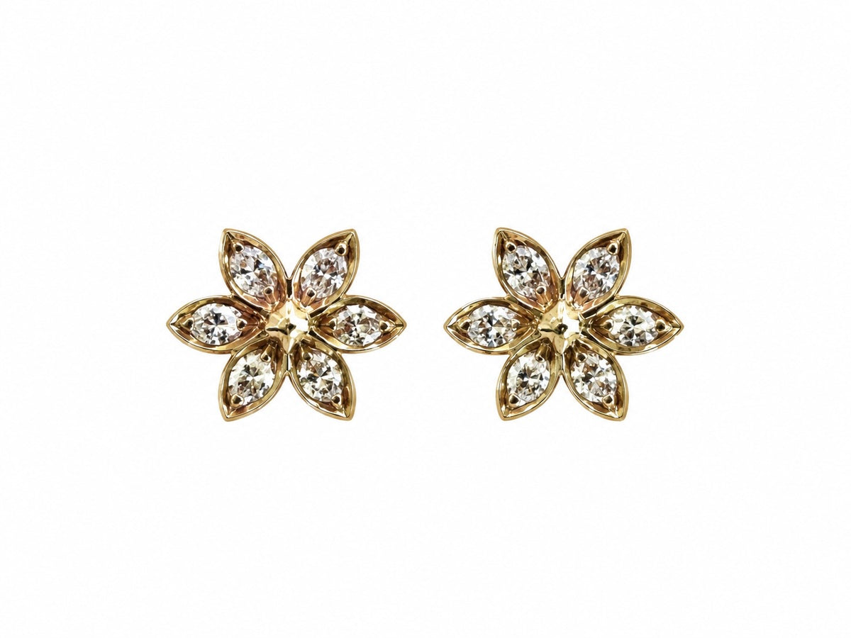 Vajra Diamond Petal Flower Stud