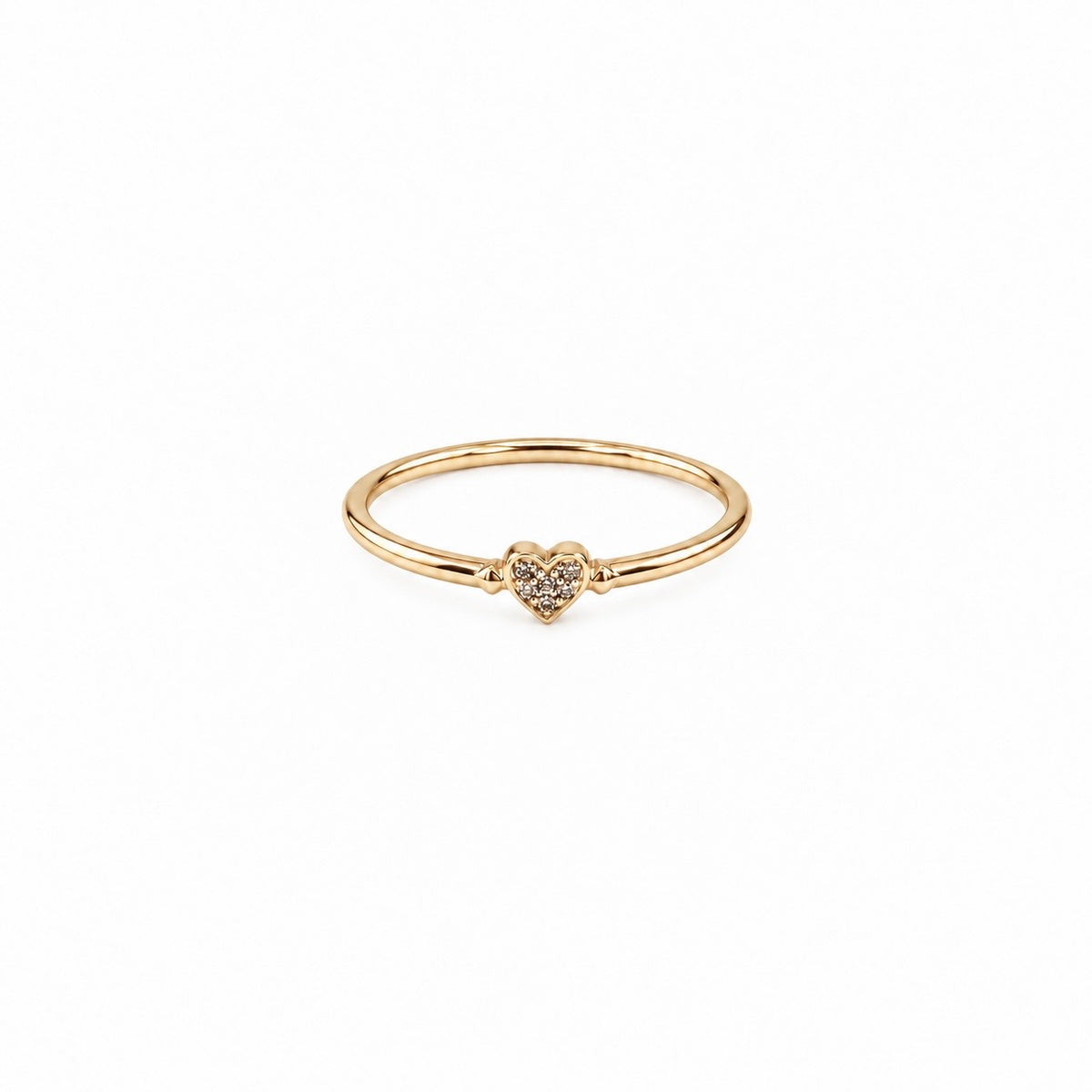 Vajra Pave Heart Pinky Ring