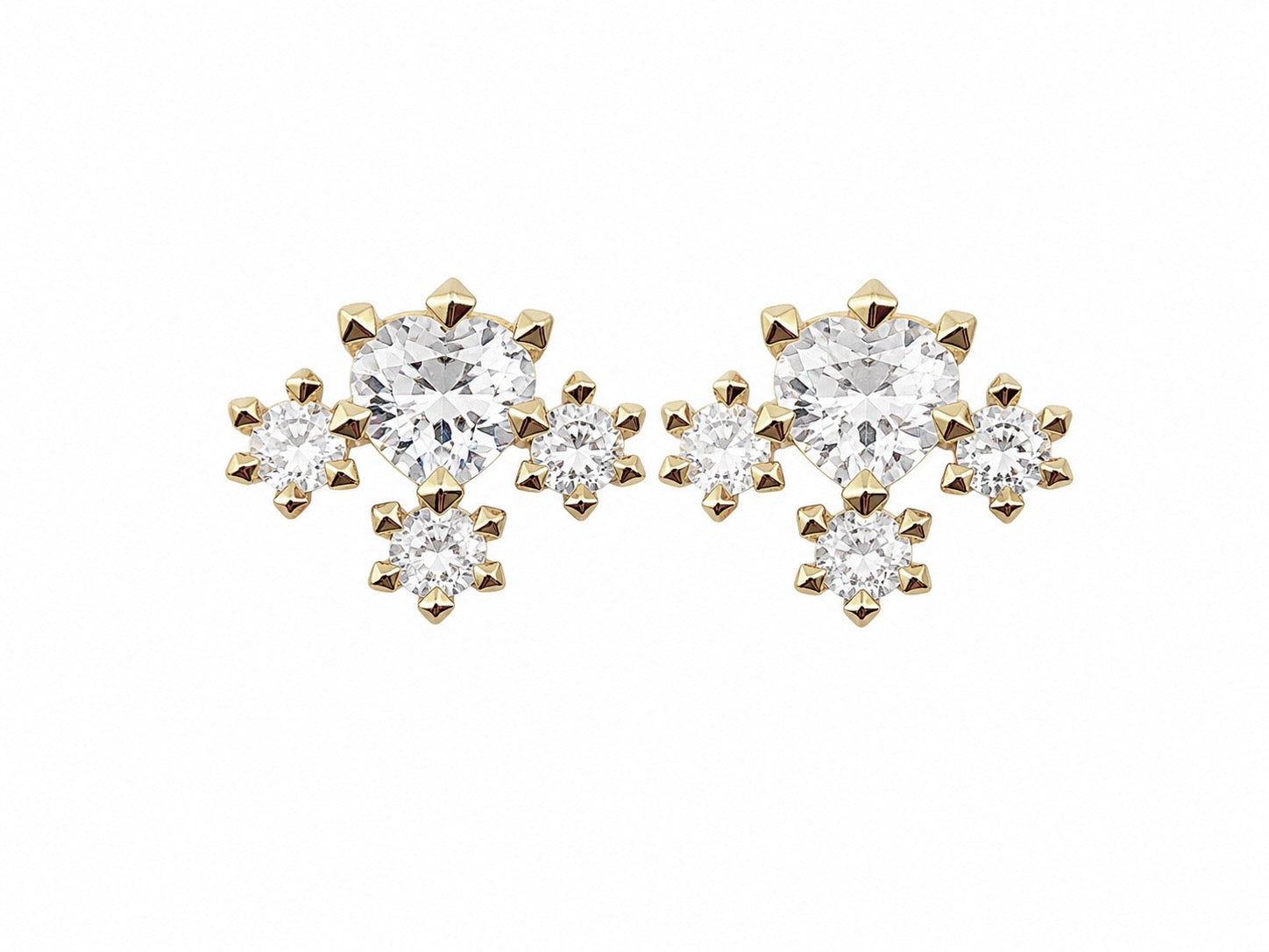 VAJRA HEART CLUSTER STUD