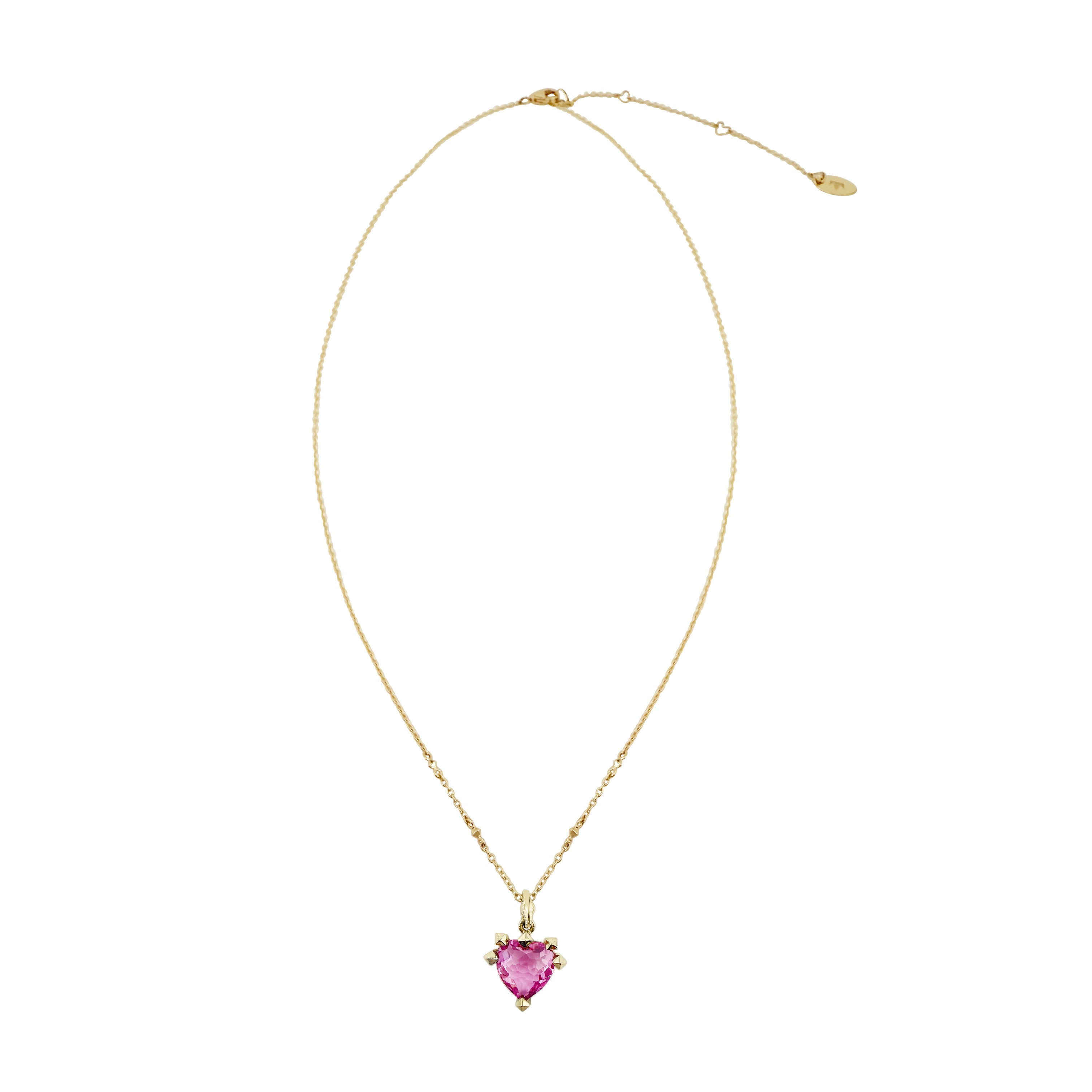 Virasat Pink Gemstone Heart Necklace