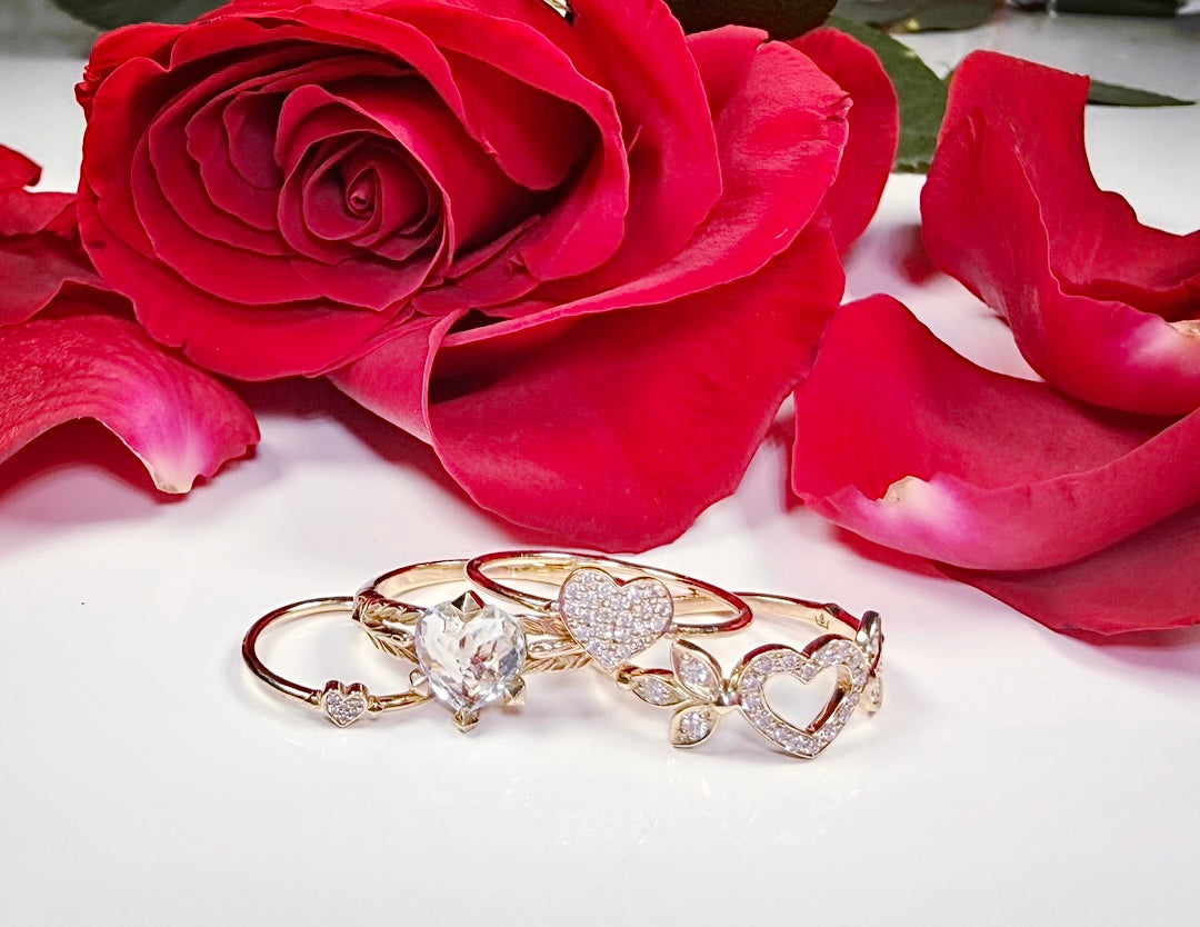 Vajra Pave Heart Pinky Ring