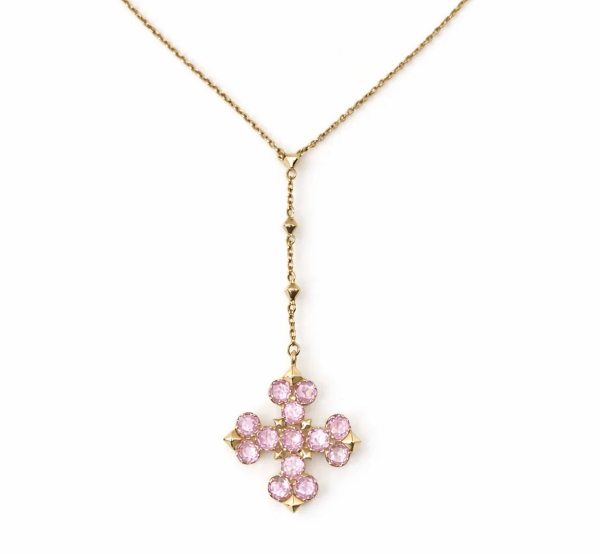 Vajra Light Pink Sapphire Prayer Necklace