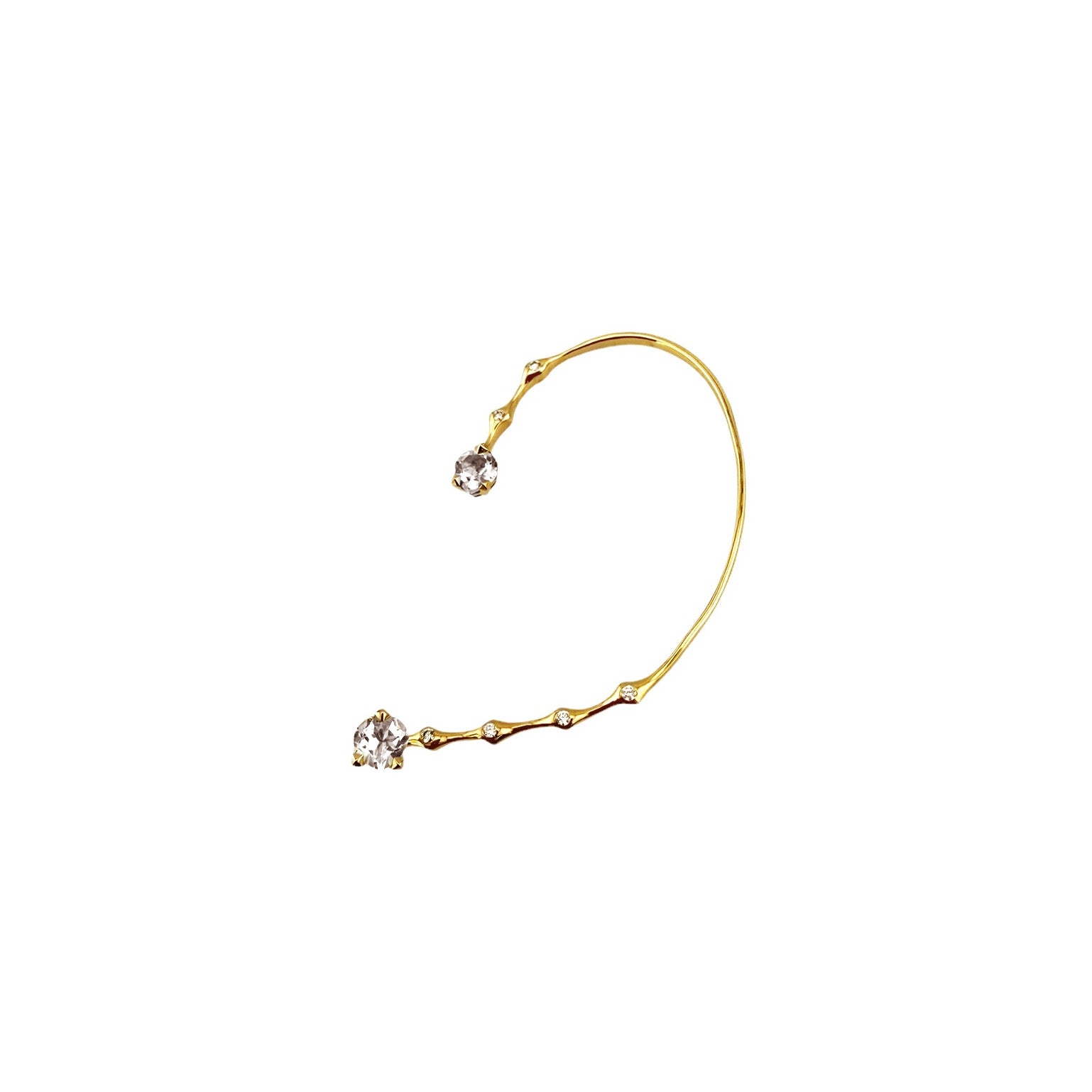 Vajra Diamond & White Topaz Ear Cuff