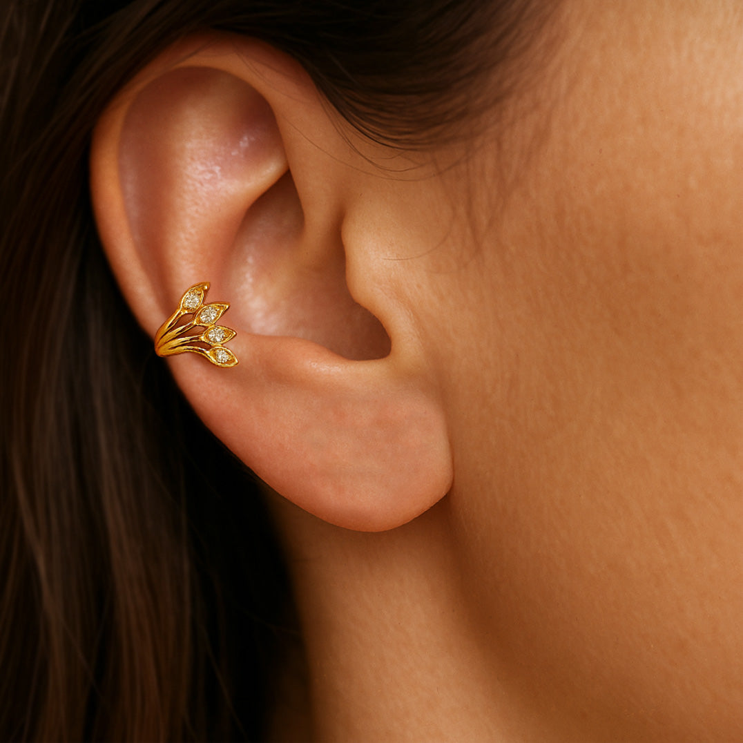 Vajra Diamond Petal Ear Cuff