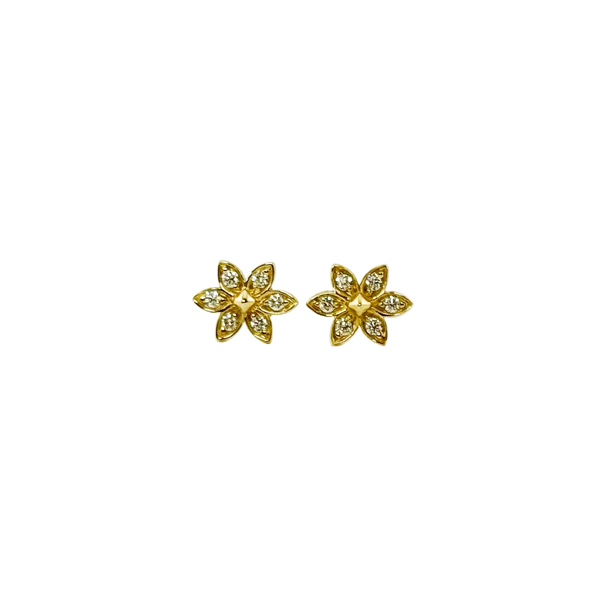 Vajra Diamond Petal Flower Stud