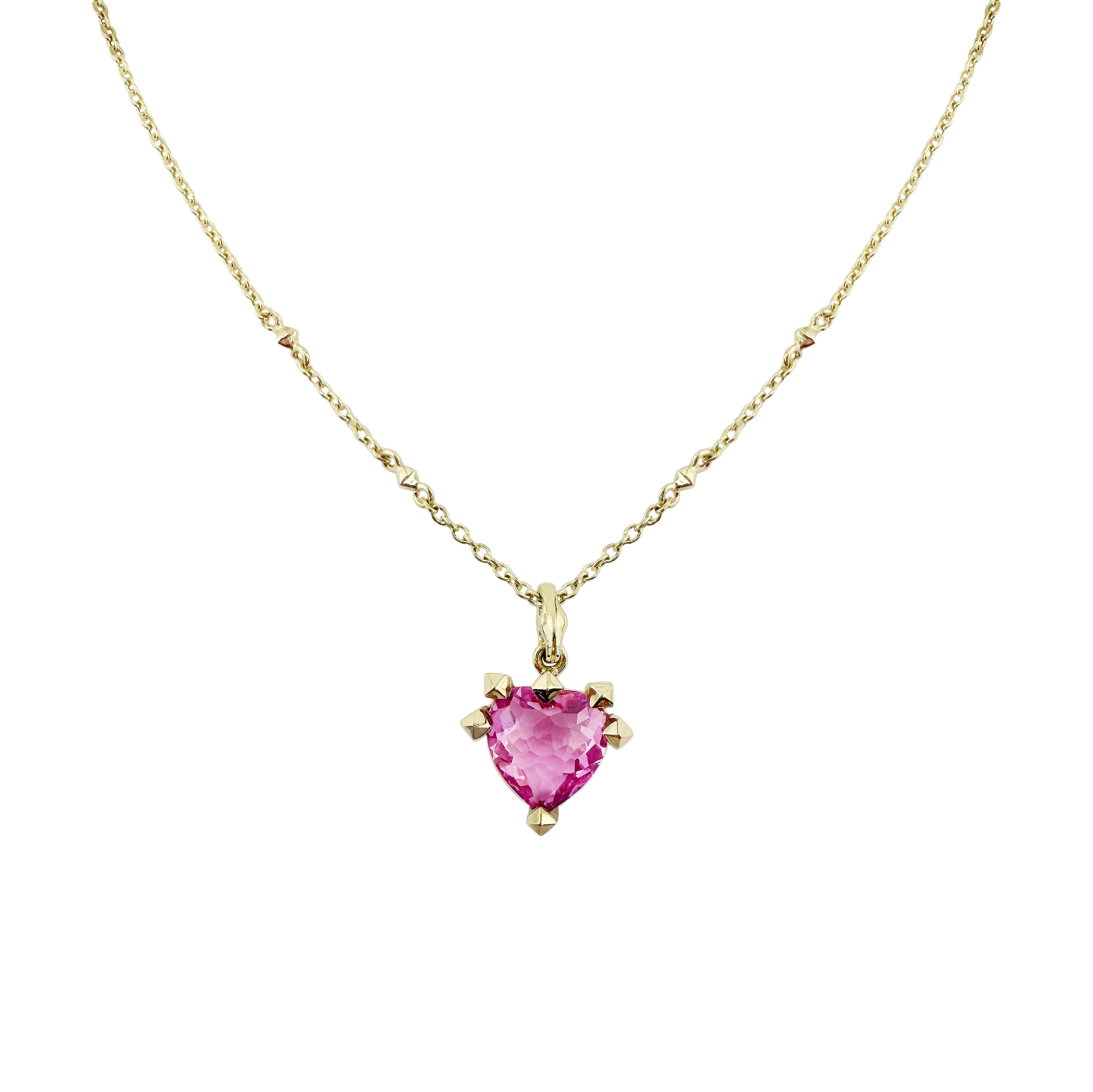Virasat Pink Gemstone Heart Necklace
